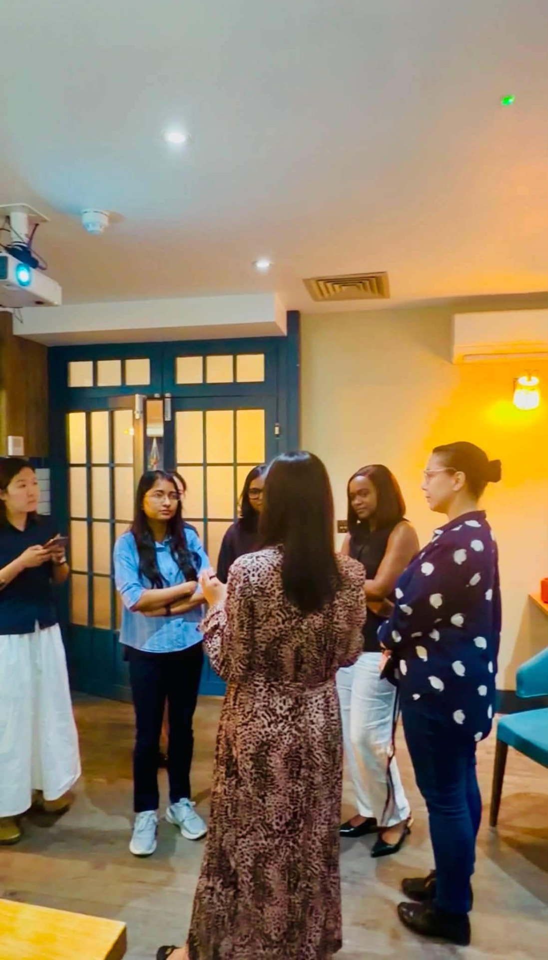 Attendees networking in a circle