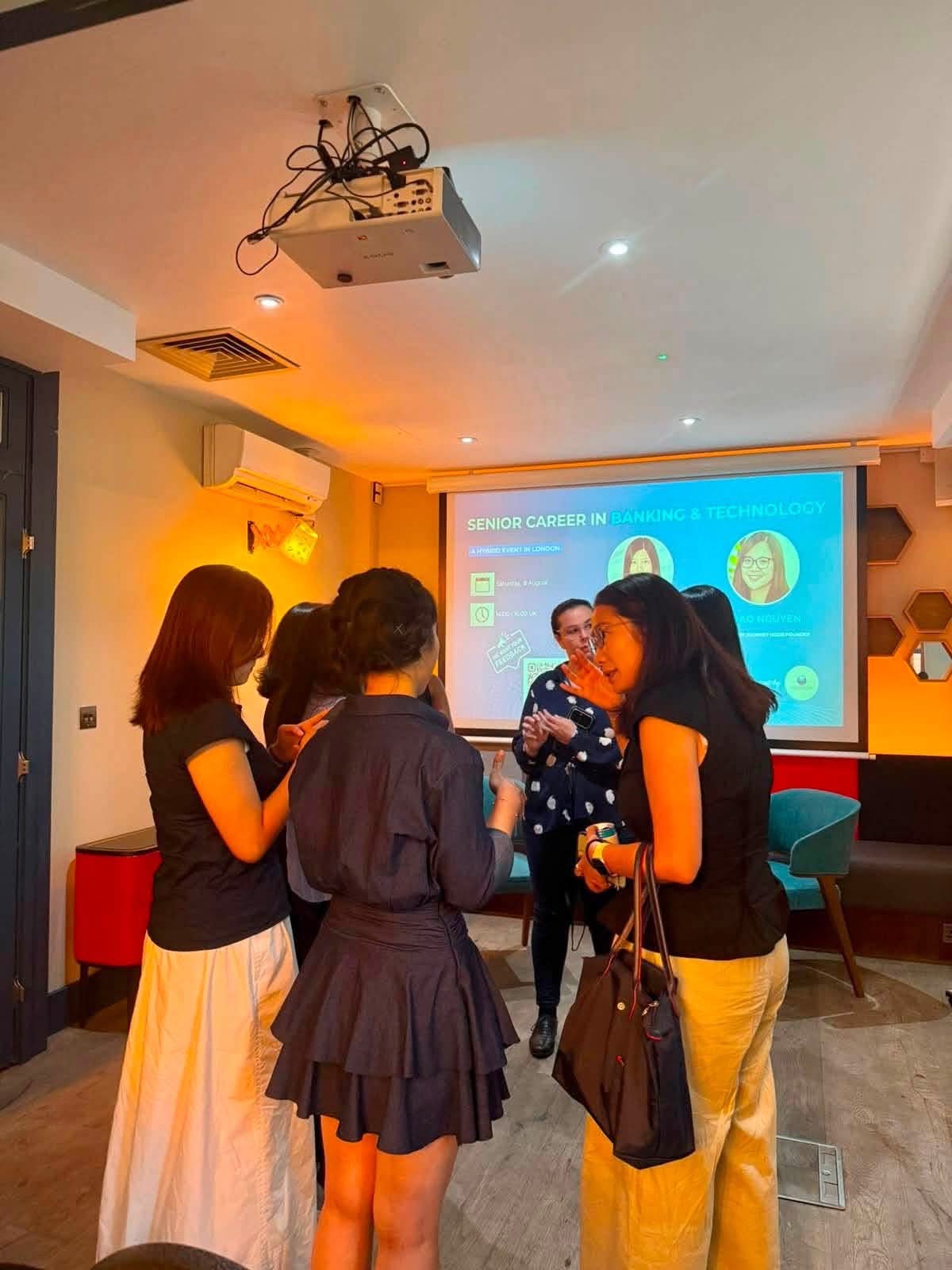 Guests connecting after the event