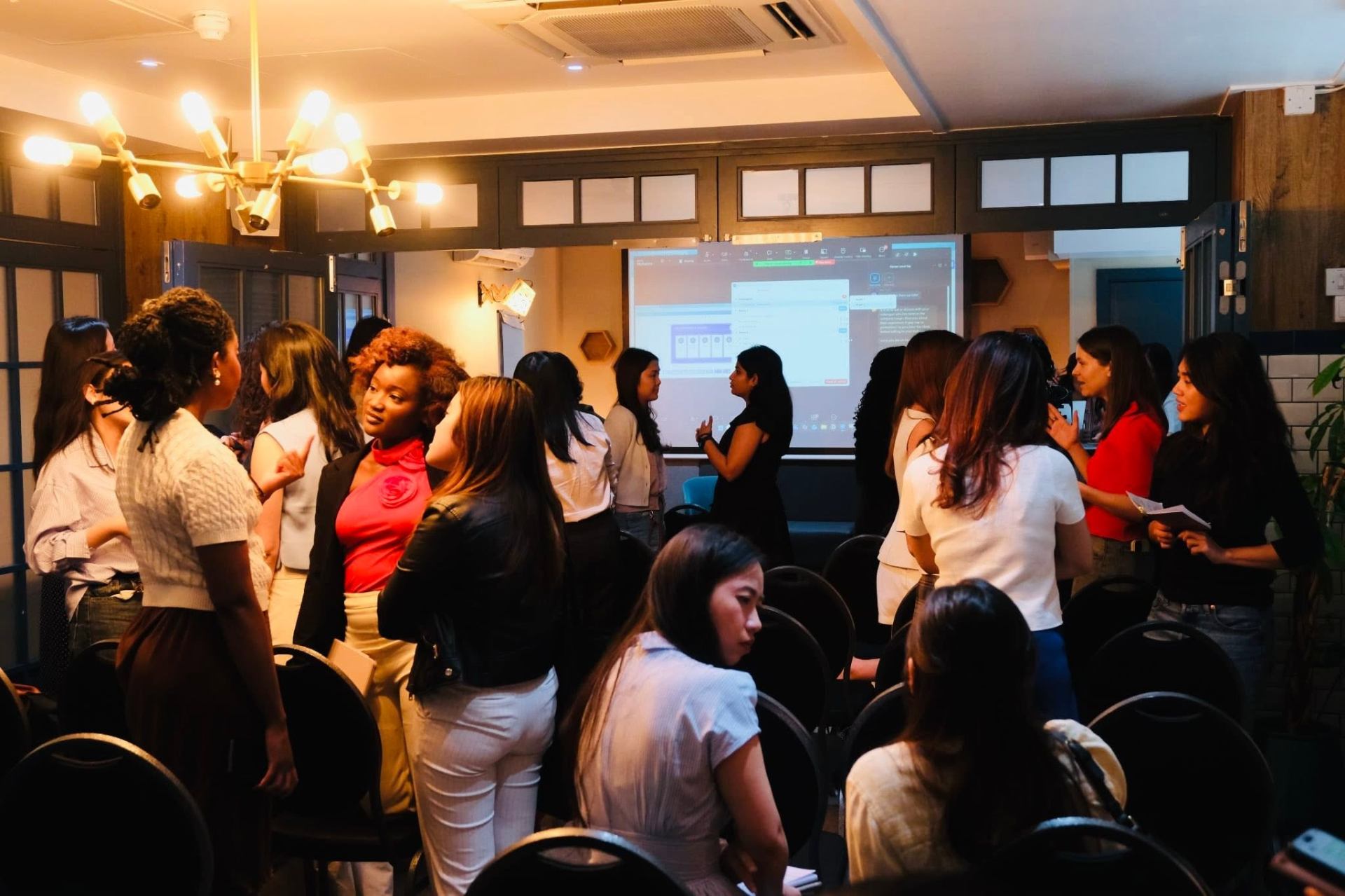 Networking at a workshop